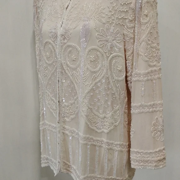 VINTAGE KAZAR BEADED EVENING JACKET - Picture 11 of 12